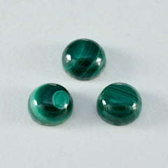Riyogems 1 pieza cabujón de malaquita verde 9x9 mm forma redonda piedra preciosa suelta de calidad encantadora