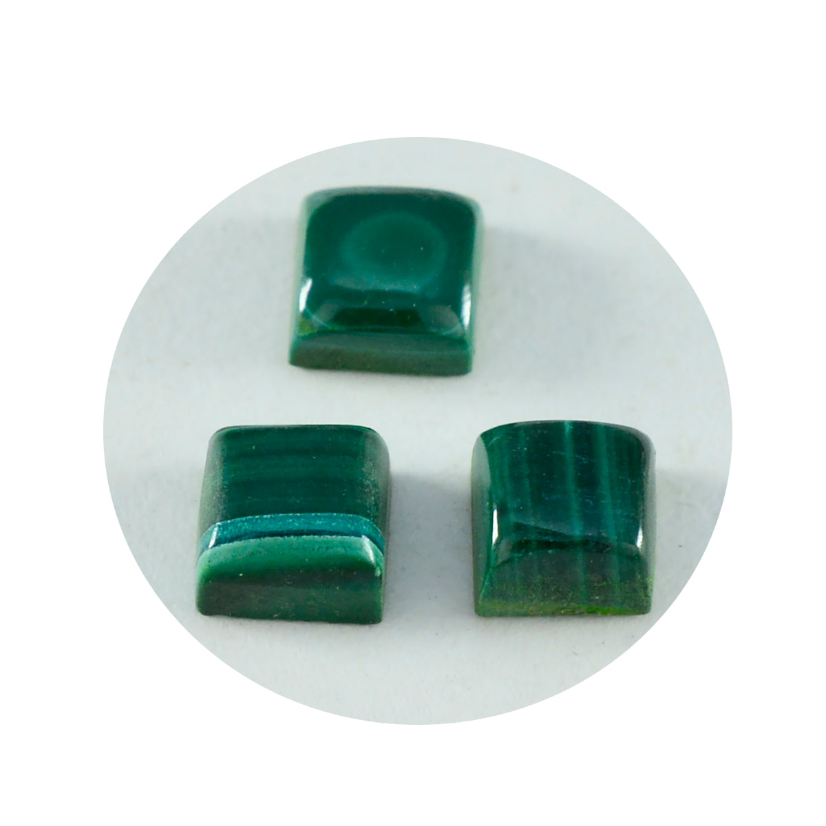Riyogems 1PC groene malachiet cabochon 10x10 mm vierkante vorm AA kwaliteit losse edelsteen