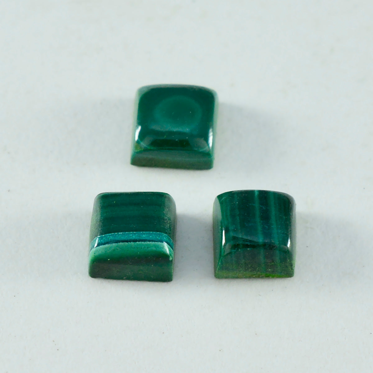 Riyogems 1 pieza cabujón de malaquita verde 10x10 mm forma cuadrada gema suelta de calidad aa