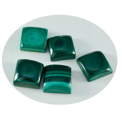 Riyogems 1pc cabochon de malachite verte 11x11mm forme carrée aaa qualité pierres précieuses en vrac