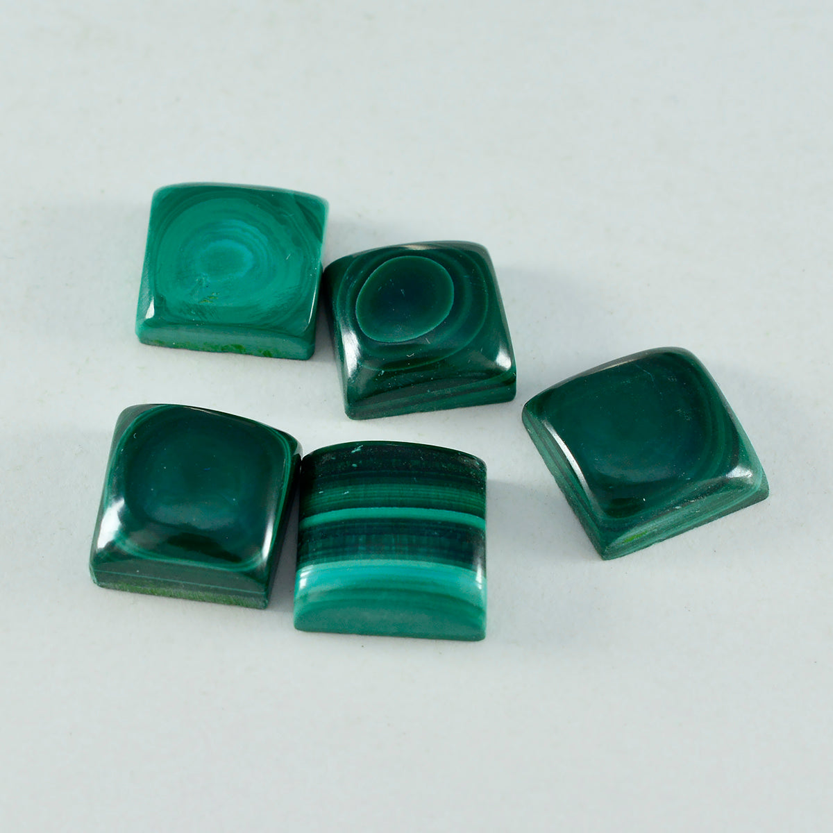 riyogems 1pc グリーン マラカイト カボション 11x11 mm 正方形の形状 aaa 品質ルース宝石