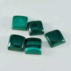 riyogems 1pc cabochon di malachite verde 11x11 mm forma quadrata gemme sfuse di qualità aaa