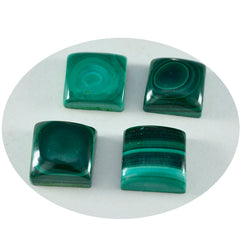 Riyogems 1 Stück grüner Malachit-Cabochon, 12 x 12 mm, quadratische Form, A+-Qualität, loser Stein
