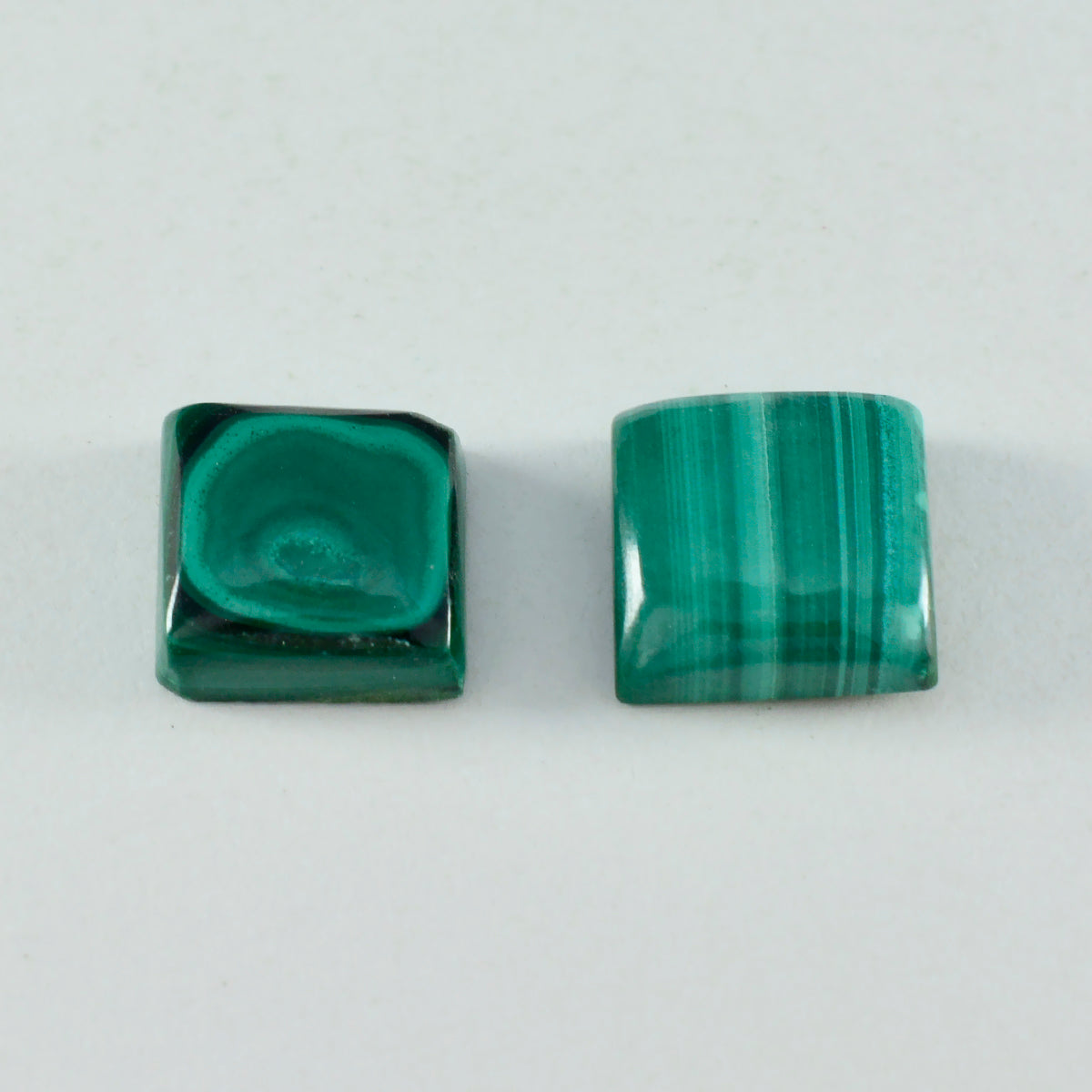 riyogems 1pc cabochon malachite verte 14x14 mm forme carrée a1 qualité gemme