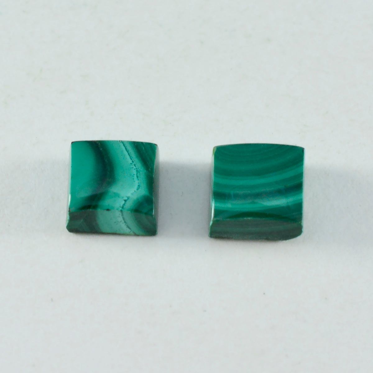 Riyogems 1 Stück grüner Malachit-Cabochon, 15 x 15 mm, quadratische Form, hochwertige Edelsteine