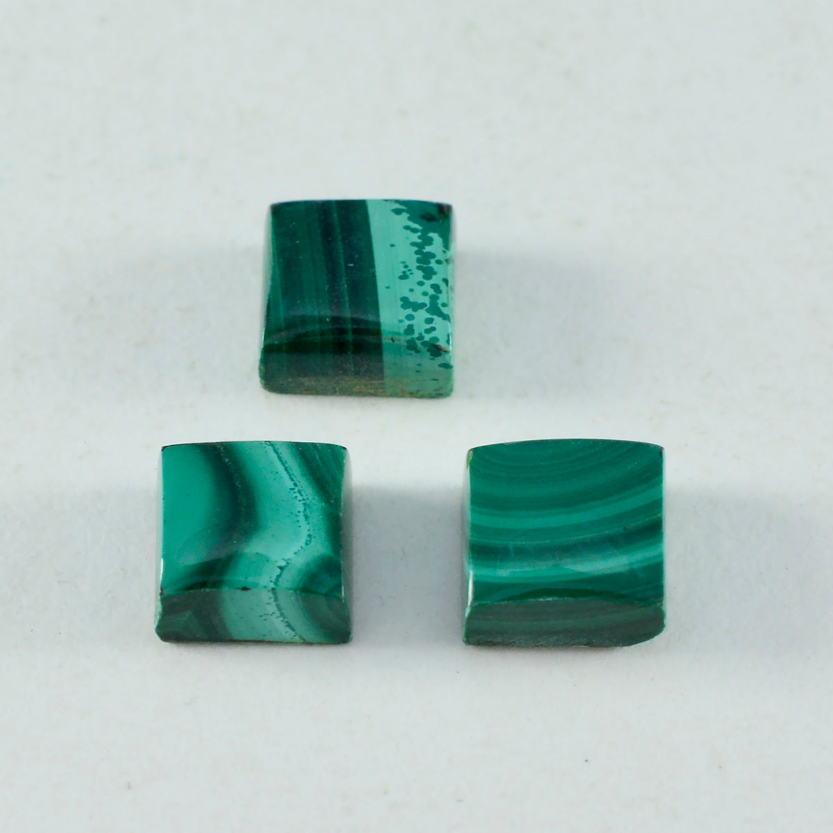 Riyogems 1 pc cabochon malachite verte 15x15 mm forme carrée pierres précieuses de bonne qualité