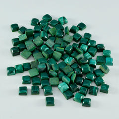 Riyogems 1PC Green Malachite Cabochon 4x4 mm Square Shape superb Quality Loose Stone