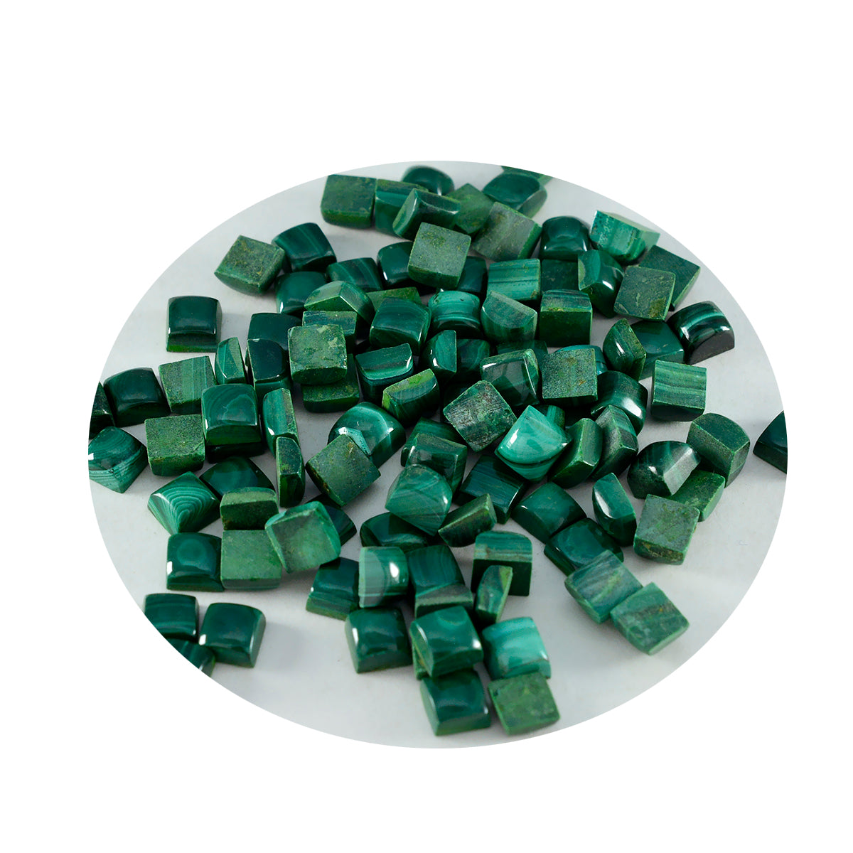 riyogems 1pc cabochon di malachite verde 5x5 mm di forma quadrata, pietra preziosa sfusa di qualità eccezionale