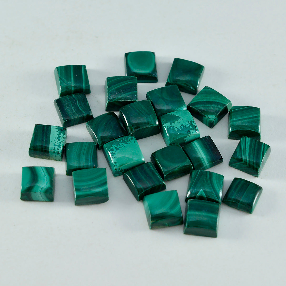 riyogems 1pc グリーン マラカイト カボション 6x6 mm 正方形の形状の美しさの宝石