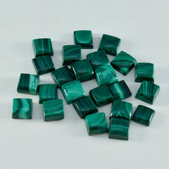 riyogems 1 st grön malakit cabochon 6x6 mm fyrkantig form skönhetskvalitet pärla