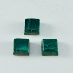 Riyogems 1 Stück grüner Malachit-Cabochon, 6 x 6 mm, quadratische Form, Schönheitsqualitäts-Edelstein