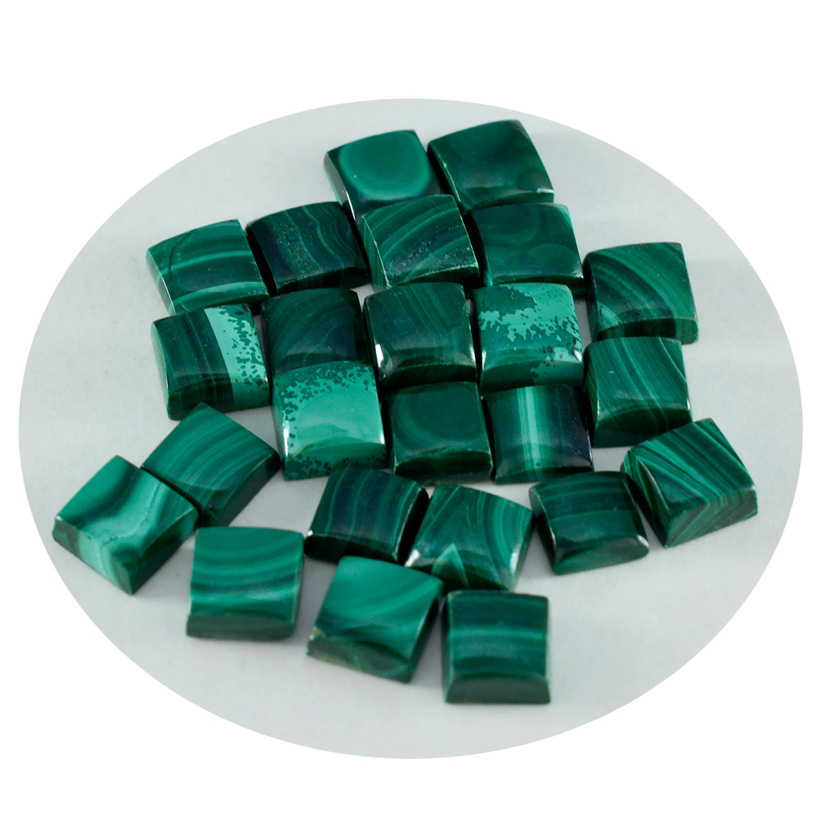 riyogems 1 st grön malakit cabochon 7x7 mm kvadratisk form fantastiska kvalitetsädelstenar