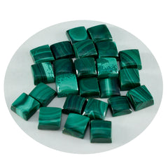 riyogems 1pc グリーン マラカイト カボション 7x7 mm 正方形の形状の素晴らしい品質の宝石