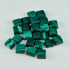 Riyogems 1 Stück grüner Malachit-Cabochon, 7 x 7 mm, quadratische Form, Edelsteine von erstaunlicher Qualität