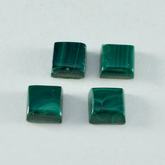 Riyogems 1 pieza cabujón de malaquita verde 7x7 mm forma cuadrada gemas de calidad increíble