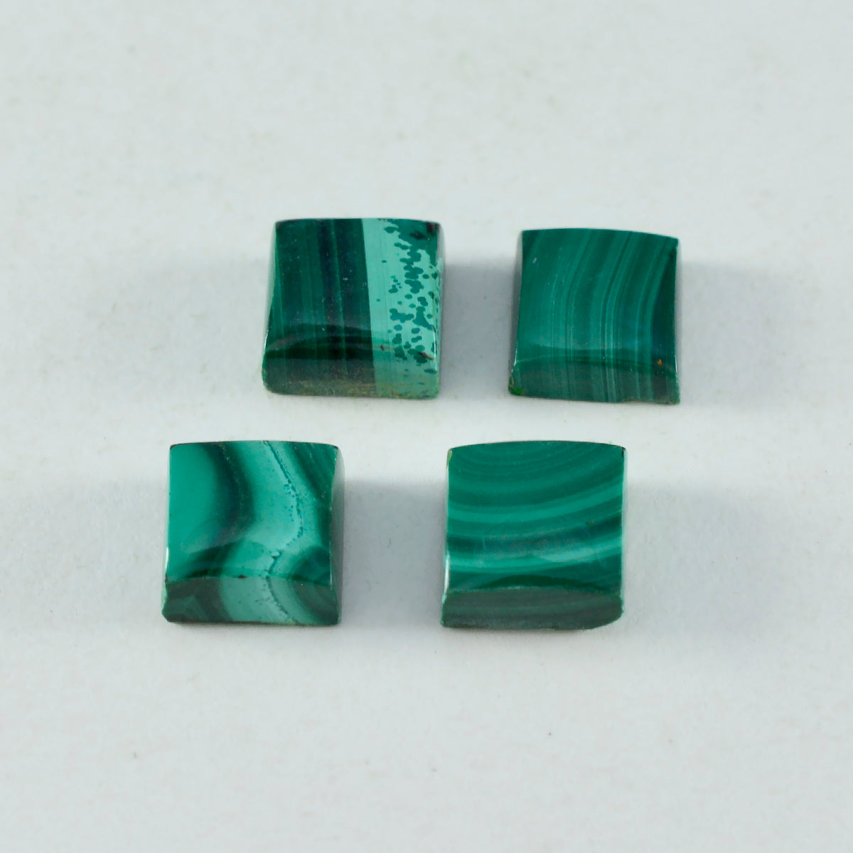 Riyogems, 1 pieza, cabujón de malaquita verde, 8x8mm, forma cuadrada, piedra bonita de calidad