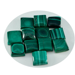 Riyogems 1PC groene malachiet cabochon 9x9 mm vierkante vorm A kwaliteitsedelsteen