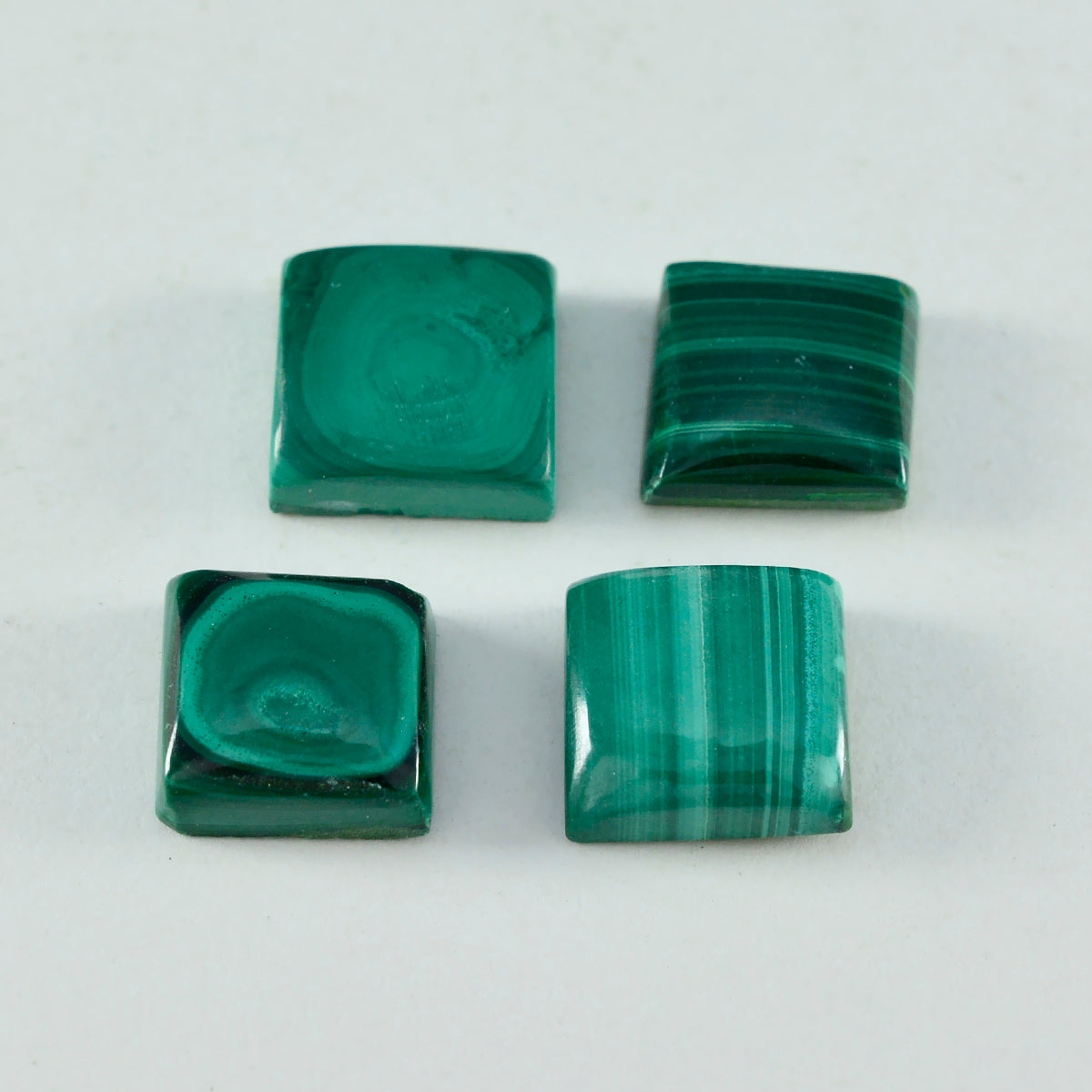 riyogems 1 cabujón de malaquita verde de 9x9 mm, forma cuadrada, una piedra preciosa de calidad