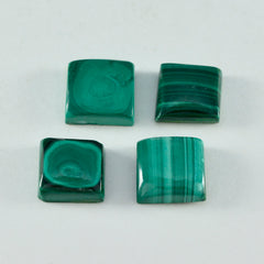 riyogems 1 cabujón de malaquita verde de 9x9 mm, forma cuadrada, una piedra preciosa de calidad