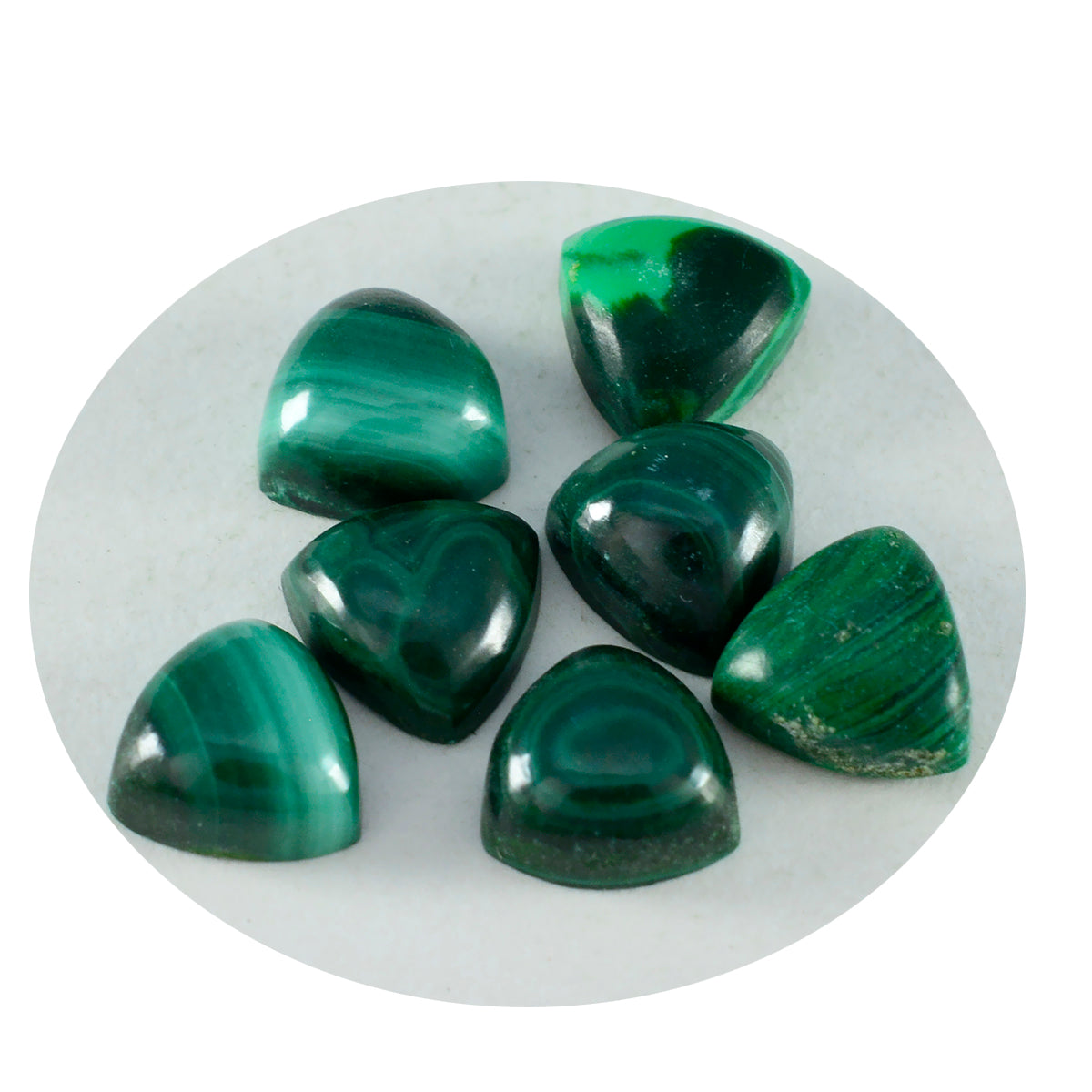 Riyogems 1PC Green Malachite Cabochon 5x5 mm Trillion Shape beautiful Quality Gemstone