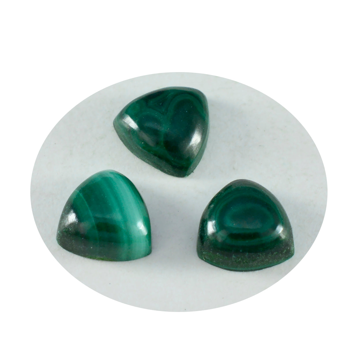 Riyogems 1 pieza cabujón de malaquita verde 7x7 mm forma de billón gemas sueltas de buena calidad
