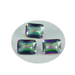 Riyogems 1PC Multi Color Mystic Quartz Faceted 10x12 mm Octagon Shape fantastic Quality Loose Gemstone