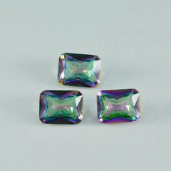 riyogems 1 шт., разноцветный мистический кварц, граненый 10x12 мм, восьмиугольная форма, фантастическое качество, свободный драгоценный камень
