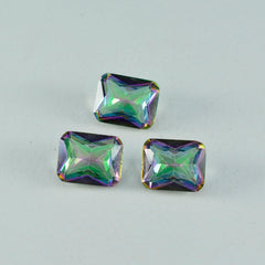 Riyogems, 1 pieza, cuarzo místico multicolor facetado, 12x16mm, forma octágono, gemas de calidad maravillosa