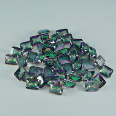 riyogems 1 pz quarzo mistico multicolore sfaccettato 4x6 mm forma ottagonale gemme di eccellente qualità