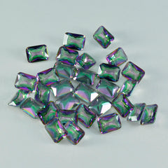 Riyogems 1 pièce de quartz mystique multicolore à facettes 5x7mm forme octogonale pierre de jolie qualité