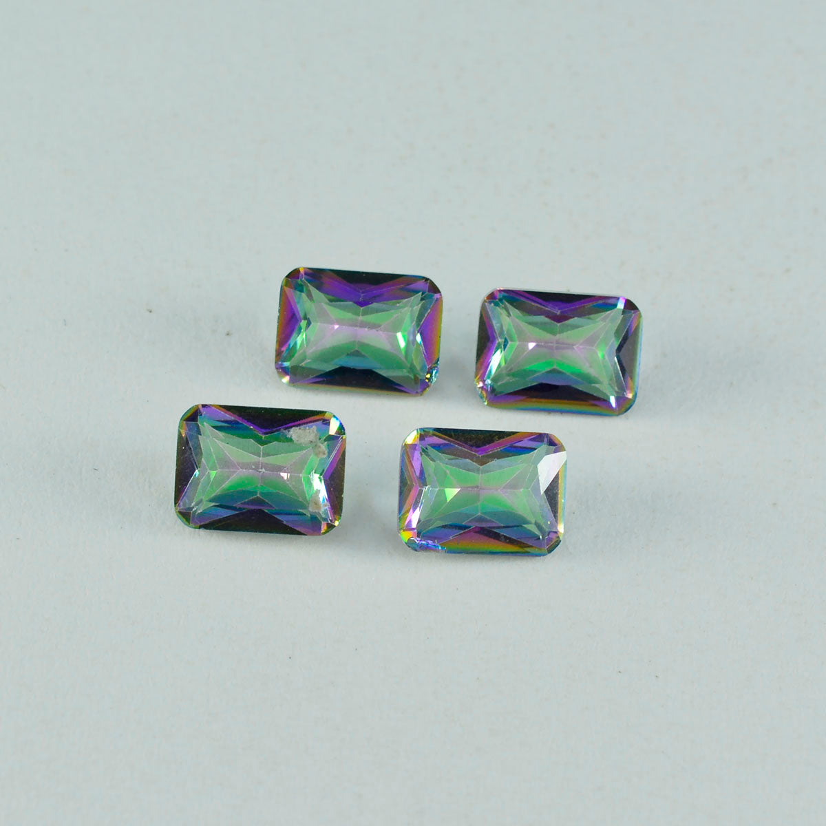 riyogems 1pc マルチカラー ミスティック クォーツ ファセット 7x9 mm 八角形の美しい品質のルース宝石