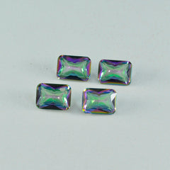 riyogems 1 шт., разноцветный мистический кварц, граненый восьмиугольной формы 7x9 мм, прекрасное качество, свободный драгоценный камень
