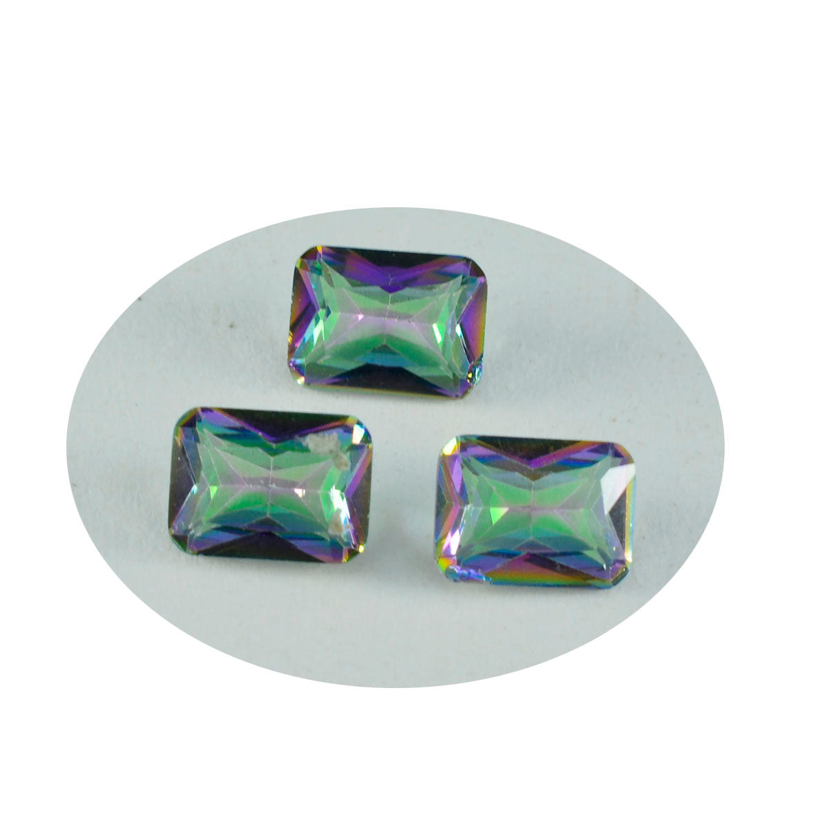 Riyogems 1PC Multi Color Mystic Quartz Faceted 8x10 mm Octagon Shape handsome Quality Loose Gems
