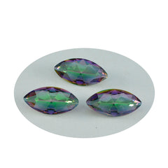 Riyogems, 1 pieza, cuarzo místico multicolor facetado, 10x20mm, forma de marquesa, piedra de calidad AAA