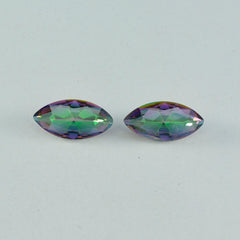 riyogems 1pc quartz mystique multicolore à facettes 11x22 mm forme marquise a+ pierre précieuse de qualité