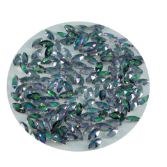 Riyogems 1PC Multi Color Mystic Quartz Faceted 2x4 mm Marquise Shape sweet Quality Stone