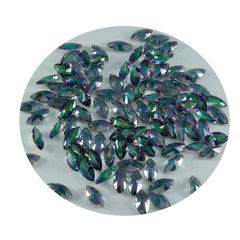 Riyogems 1PC Multi Color Mystic Quartz Faceted 3x6 mm Marquise Shape superb Quality Gemstone