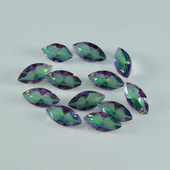 Riyogems 1PC Multi Color Mystic Quartz Faceted 5x10 mm Marquise Shape beauty Quality Loose Gems