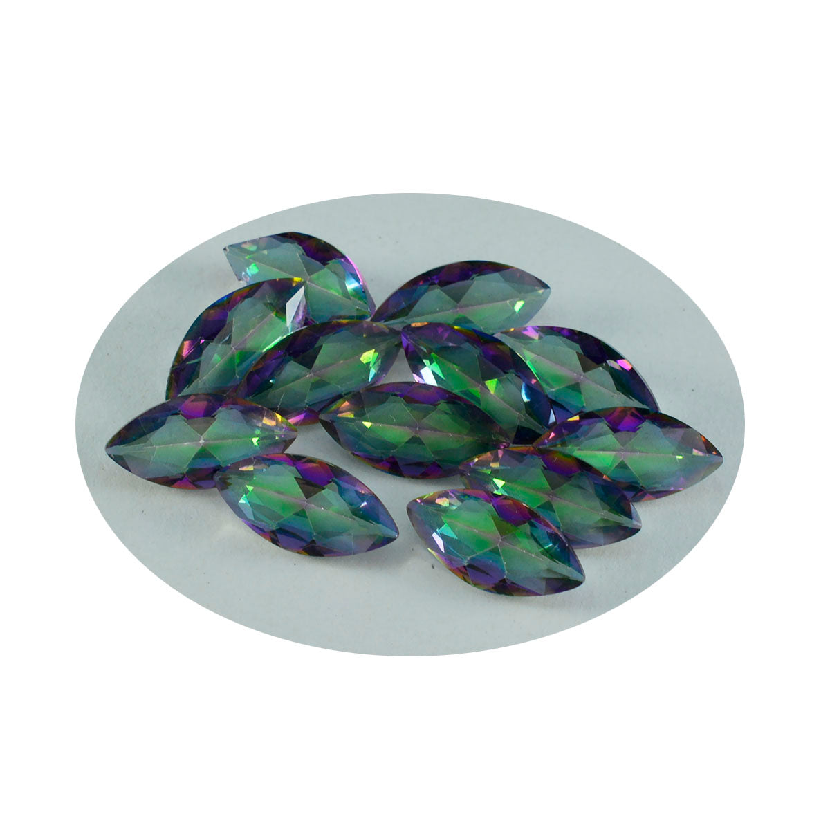 Riyogems 1pc quartz mystique multicolore à facettes 6x12mm forme marquise qualité incroyable pierre en vrac