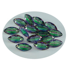 Riyogems 1pc quartz mystique multicolore à facettes 8x16mm forme marquise une gemme de qualité