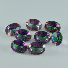 riyogems 1pc quarzo mistico multicolore sfaccettato 10x14 mm forma ovale gemma sciolta di bella qualità
