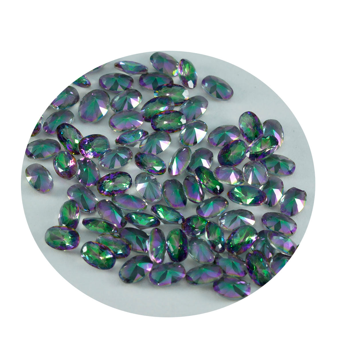 Riyogems 1PC Multi Color Mystic Quartz Facet 3x5 mm ovale vorm A+1 kwaliteit losse edelsteen