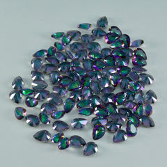 Riyogems 1PC Multi Color Mystic Quartz Faceted 3x5 mm Pear Shape excellent Quality Loose Stone