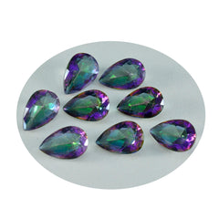Riyogems 1PC Multi Color Mystic Quartz Faceted 6x9 mm Pear Shape lovely Quality Gems