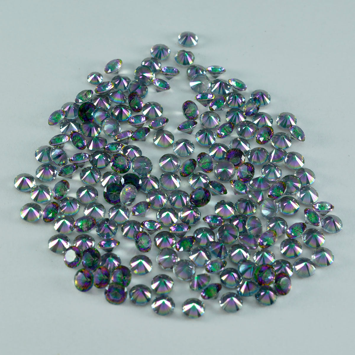 Riyogems 1 pièce de quartz mystique multicolore à facettes 3x3mm forme ronde pierre en vrac de merveilleuse qualité