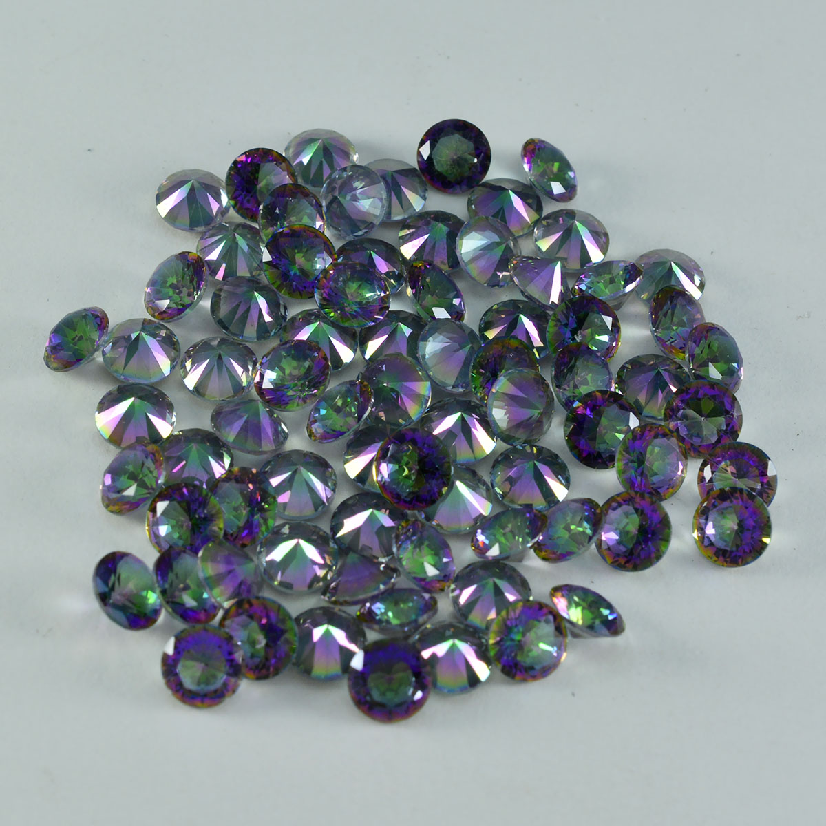 riyogems 1 шт. разноцветный мистический кварц ограненный 5x5 мм круглая форма драгоценный камень превосходного качества