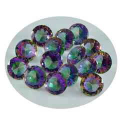 riyogems 1 шт., разноцветный мистический кварц, граненый 9x9 мм, круглая форма, милый качественный свободный драгоценный камень