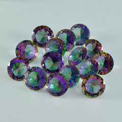 riyogems 1 шт., разноцветный мистический кварц, граненый 9x9 мм, круглая форма, милый качественный свободный драгоценный камень