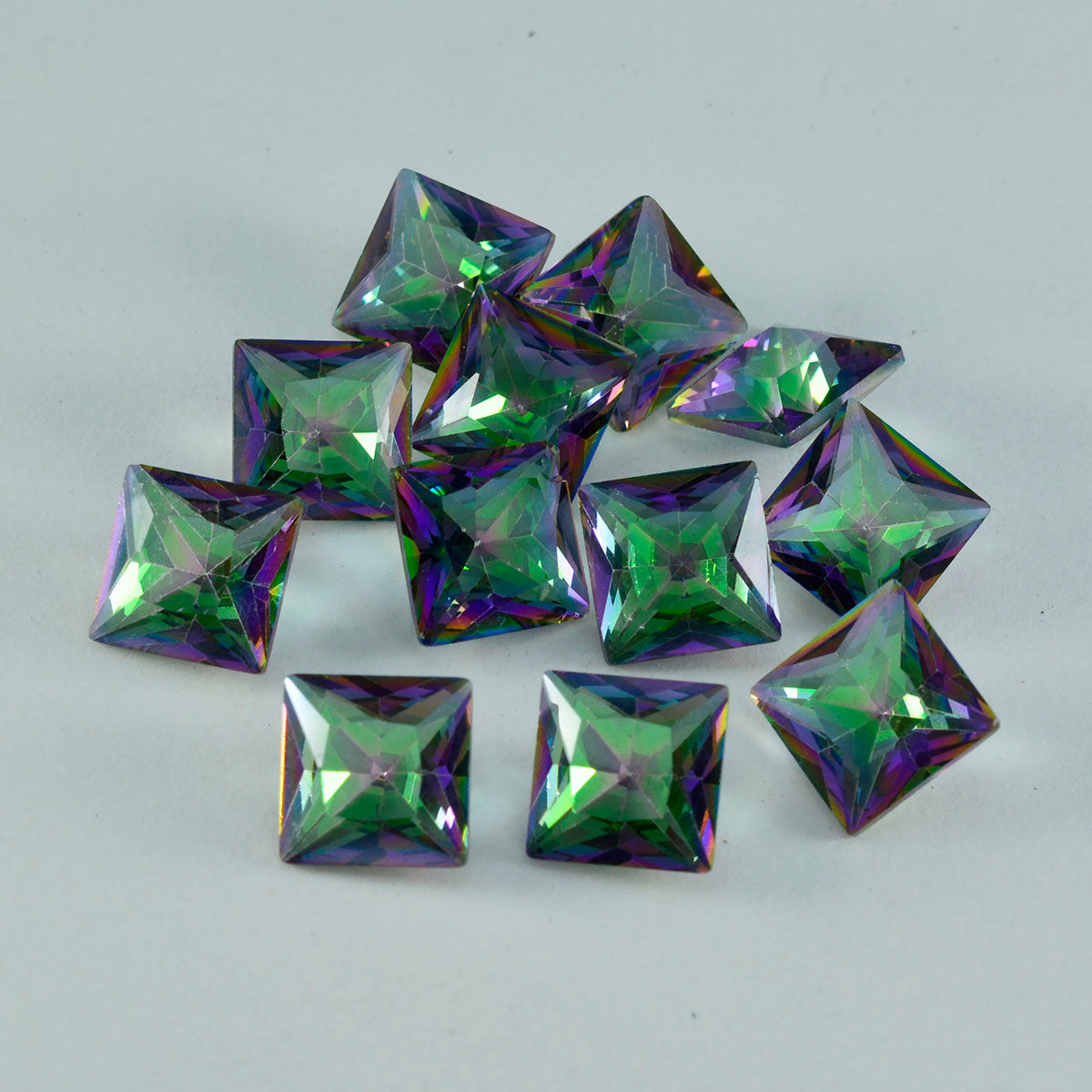 riyogems 1 шт. разноцветный мистический кварц ограненный 11x11 мм квадратной формы красивый качественный камень