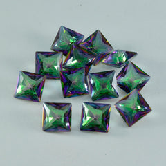 riyogems 1 шт. разноцветный мистический кварц ограненный 11x11 мм квадратной формы красивый качественный камень